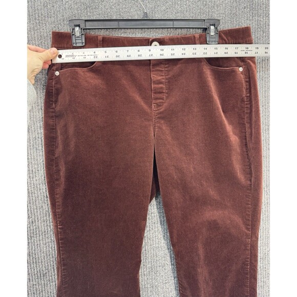 J. Jill Corduroy Pants Womens Large Dark Brown Straight Leg Pull On Stretch VGUC - Picture 6 of 10